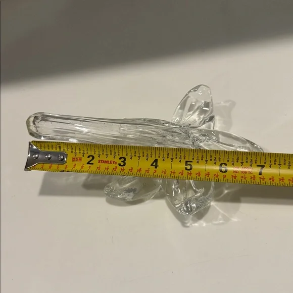 VINTAGE Hand Blown Clear Glass Lily Flower Shaped Single Bud Vase 7 inch - Picture 4 of 4